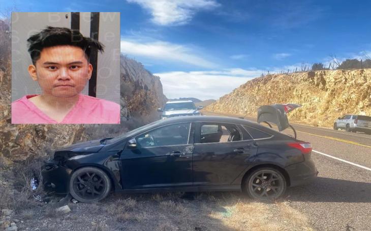 Brewster County Sheriff Ronny Dodson disabled the rear tire of a fleeing theft suspect’s vehicle during a high-speed pursuit Friday on Highway 90 near Alpine.