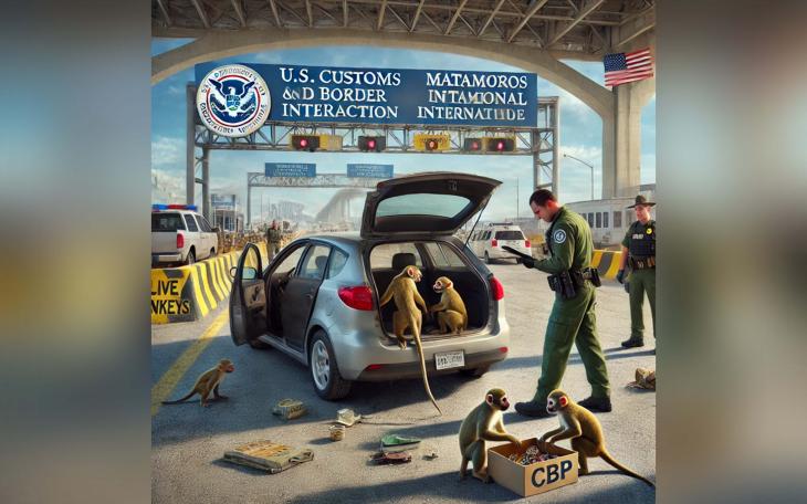 CBP officers intercept three monkeys on Dec. 22.