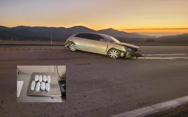 Fentanyl smugglers crashed their vehicle on Interstate 8 during an attempt to flee Border Patrol agents. Border Patrol agents seized nearly 5 pounds of fentanyl pills after smugglers crashed their vehicle.