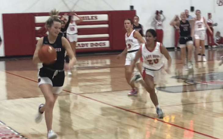 Ballinger's Jessa Battle stole a pass in the final seconds to seal the Lady Cats' 39-37 win over Miles on Tuesday, Jan. 21, 2025.