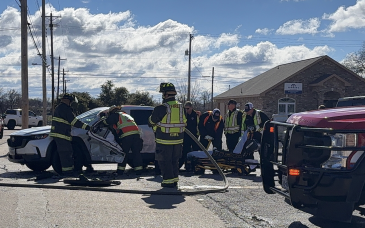 Crash at South Randolph and Twohig in Downtown San Angelo
