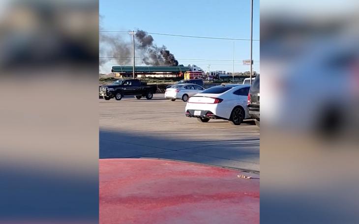 A truck fire near Cavender’s on West Houston Harte Expressway Sunday Jan 19