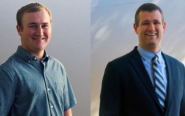 Garrett Knight and Grant Wilde, bankers at Texas Bank.