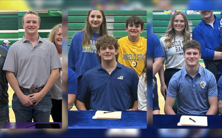 Wall Hawks Emmett Marlatt (Left), Brylan White (Middle), and Briggs Jones (Right) sign to play at the next level.