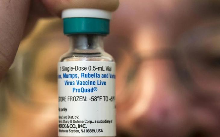 A dose of the measles-mumps-rubella (MMR) vaccine.