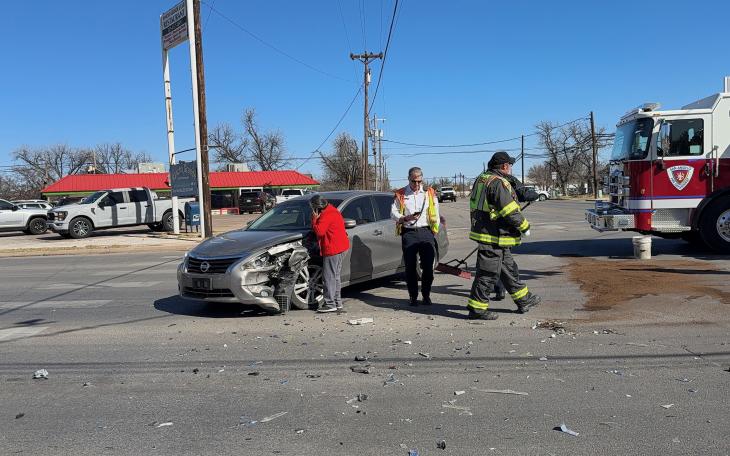 A two-vehicle crash on Wednesday morning sent two people to the hospital.