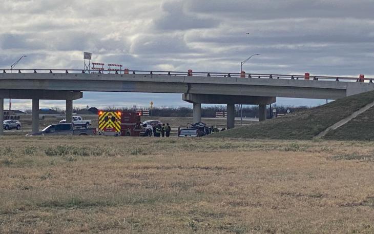 Pickup Slams into Highway Bridge Pillar