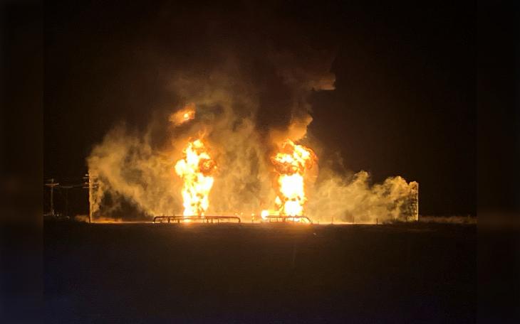 Authorities are investigating a pipeline explosion and tank battery fire that erupted late Wednesday near Highway 285 and County Road 436, close to Orla in Reeves County.