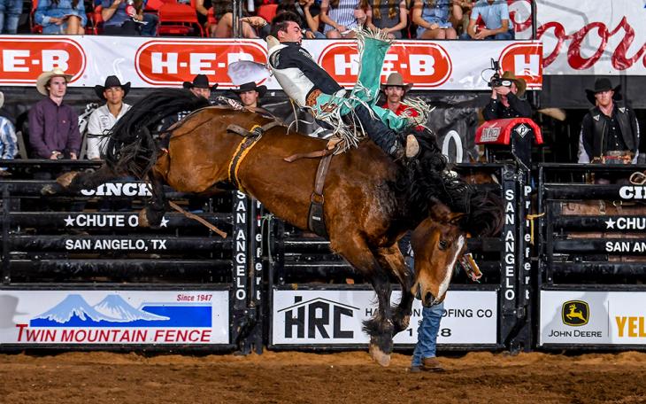 Bradlee Miller, the No. 2-ranked bareback rider in the world, had a 92-point ride Saturday to win the San Angelo Cinch Chute-Out.