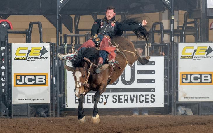 Louisiana cowboy Kade Sonnier is the early leader in bareback riding at the San Angelo Rodeo after Friday's opening performance.