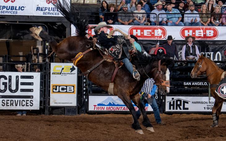Alberta saddle bronc rider Dawson Hay, who won the San Angelo Rodeo in 2023, is in position to win the title again after Thursday's round.