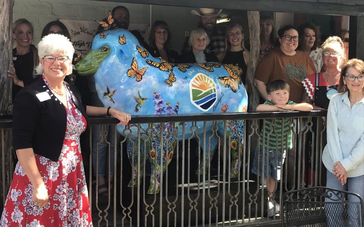 The newest member of San Angelo’s flock of fiberglass sheep was unveiled Thursday at the Chicken Farm Art Center, 2505 Martin Luther King Dr.