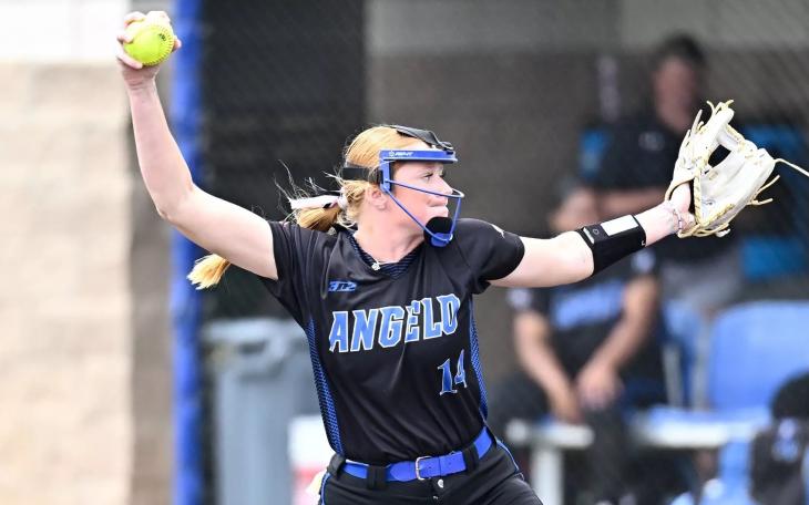 Angelo State softball senior pitcher Cheyenne Floyd was named the Lone Star Conference Pitcher of the Week for her standout performances inside the circle to close the 2025 regular season.
