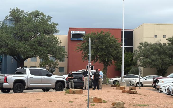 Lake View High School was placed on hold Monday after reports of a man walking near the school with a gun, according to the San Angelo Police Department.