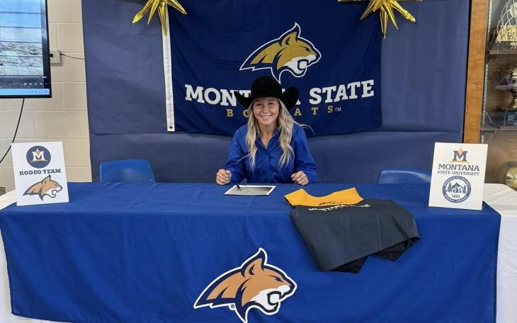 Mason High School senior Jordan Lyles signed recently to compete in rodeo at Montana State University.