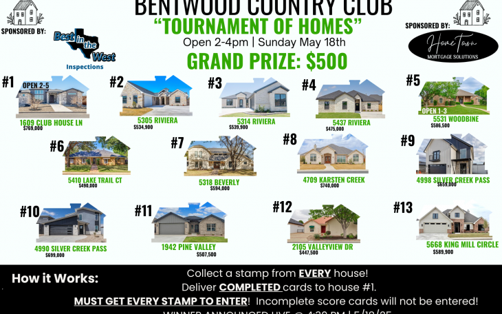 Flyer about Bentwood Country Club Tournament of Homes