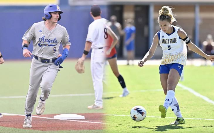 Angelo State's Jacob Guerrero (Left) and Katelin Heise (Right)