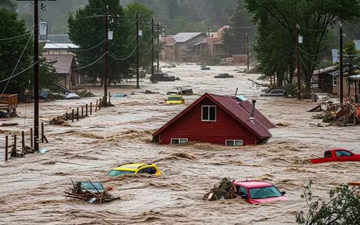 A record-breaking flash flood swept through the New Mexico mountain village of Ruidoso on Tuesday, killing at least three people, including two children.