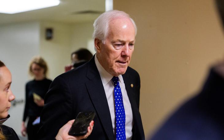 U.S. Sen. John Cornyn in the basement of the U.S. Capitol in Washington on Thursday, July 31, 2025.
