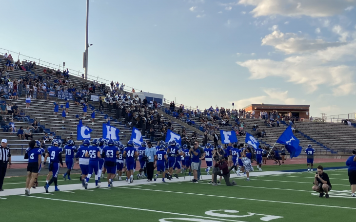 The Lake View Chiefs are in a shootout with Lubbock High at halftime with the score tied 28-28.