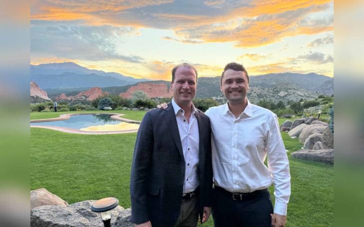 Congressman August Pfluger and conservative activist Charlie Kirk
