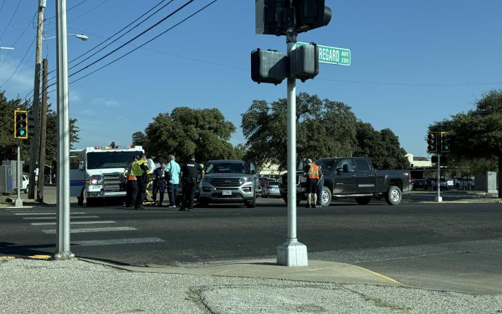 A crash in downtown San Angelo on Thursday morning resulted in one person being transported to the hospital.
