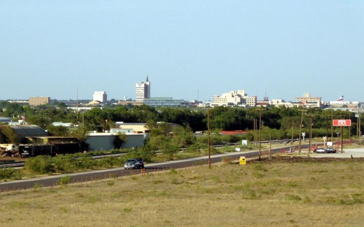 Skyline of Odessa, Texas. looking east from TX-302