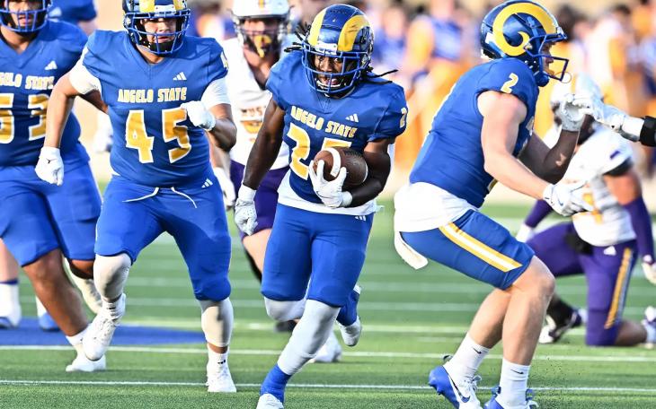 Angelo State running back Jayden Jones breaks free against Western New Mexico on Saturday, Sept. 19, 2025.