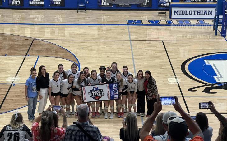 The Water Valley volleyball team will play for the Class 1A state championship after a five-set win over Saint Jo on Saturday.