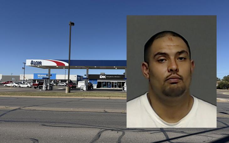 Michael Zapata, 37, was booked for aggravated assault with a deadly weapon after attacking his buddy at the Alon