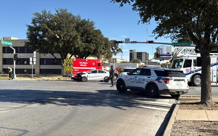 A three-vehicle crash Wednesday morning sent one person to the hospital and reduced traffic to one lane on Koenigheim Street.