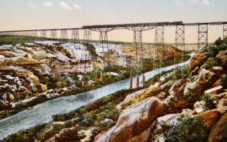 Postcard with image Pecos River Railroad High Bridge Texas just west of Del Rio. The postcard was postmarked Dec. 11, 1912.