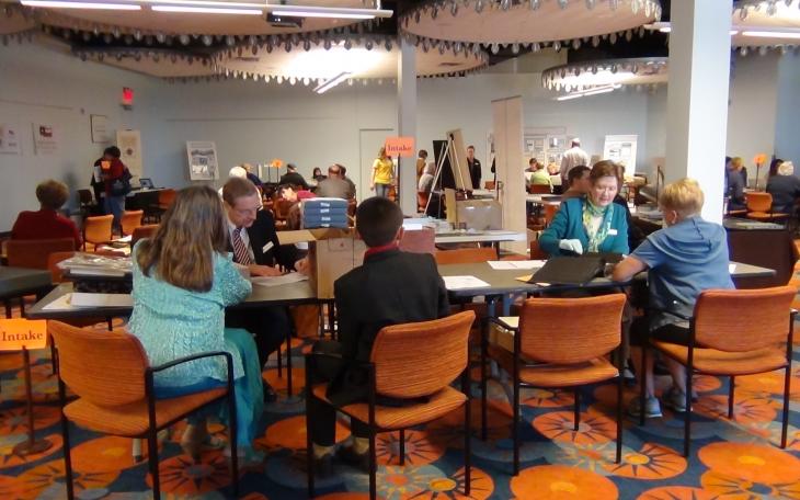 Various organizations manned the stations scanning photos and letters (LIVE! photo by Cheyenne Benson)