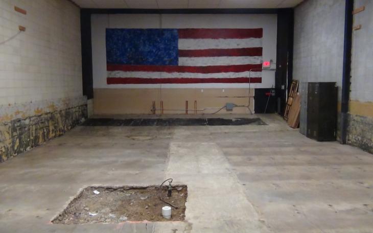 The empty theatre room where the range will be (LIVE! photo by Cheyenne Benson)