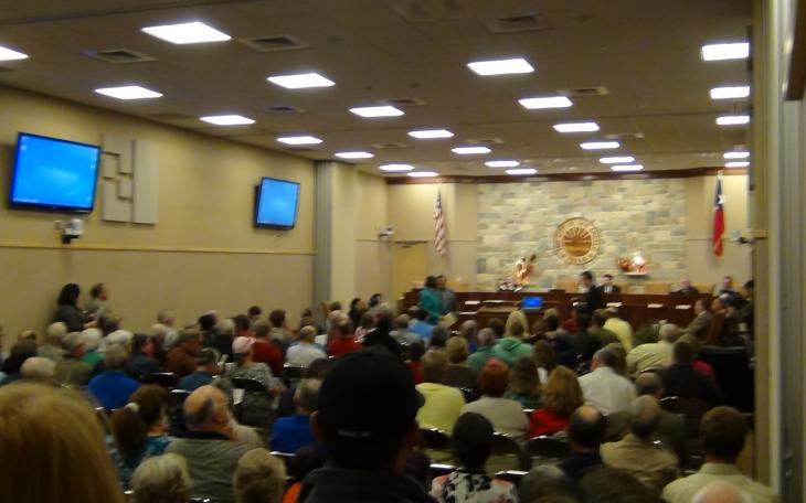 It was standing room only at the beginning of the meeting (LIVE! photo by Cheyenne Benson)