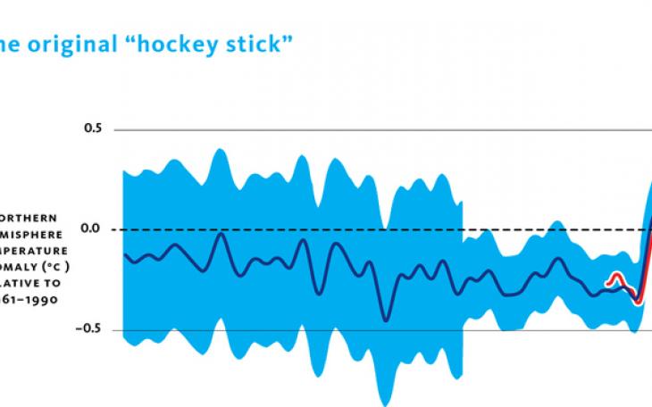 Mann's Hockey Stick Data Graphic (Photo Courtesy of www.yalealumnimagazine.com)