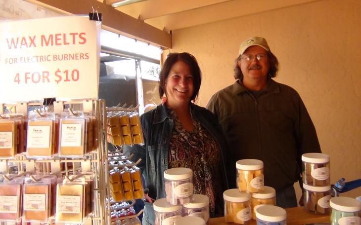 Mike and Patty Smith sell their goods at the Chicken Farm (LIVE! photo by Cheyenne Benson)