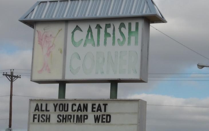 No revamped sign yet, but the old one still stands (LIVE! photo by Cheyenne Benson)