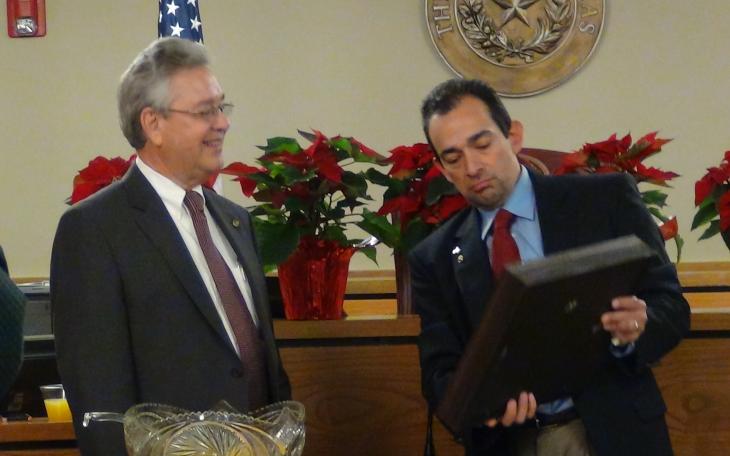 Fahn holds an award (LIVE! photo by Cheyenne Benson)