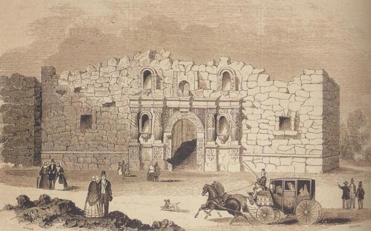 This is a drawing of the Alamo Mission in San Antonio. It was first printed in 1854 in Gleason&amp;#039;s Pictorial Drawing Room Companion and was reprinted in Frank Thompson&amp;#039;s 2005 &amp;quot;The Alamo&amp;quot;, p 106. (Wikipedia)