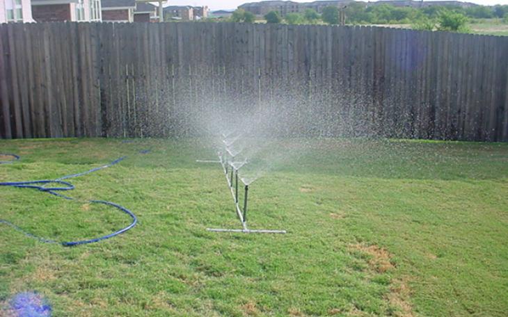 Water sprinkler system with PVC pipe (contributed/Sam Belknap)