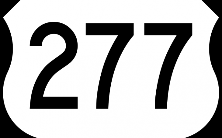 US 277 runs from Carrizo Springs, TX near the Mexico-Texas border and into Oklahoma. It is the north-south route to and from San Angelo. (Wikipedia)