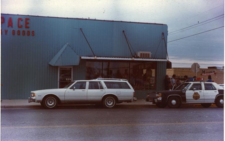 An original crime scene photo of Pace Dry Goods, taken Nov. 18, 1983, after the murder of Thomas Henry Marsden. (Contributed Photo/SAPD)
