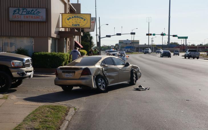 Grand Prix, Tahoe and Ram 2500 crash on W. Beauregard Ave on Apr. 25, 2014. (LIVE! Photo/John Basquez)