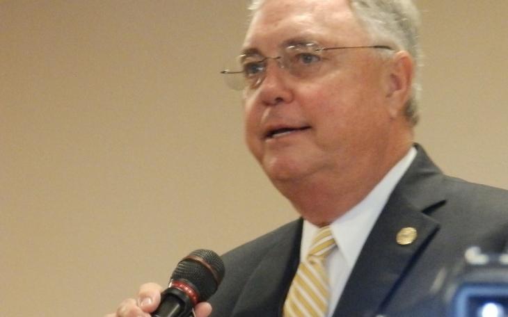 State Rep. Drew Darby gets things going at the West Texas Legislative Summit in San Angelo on Wednesday. (LIVE! Photo/Matt McDaniel)