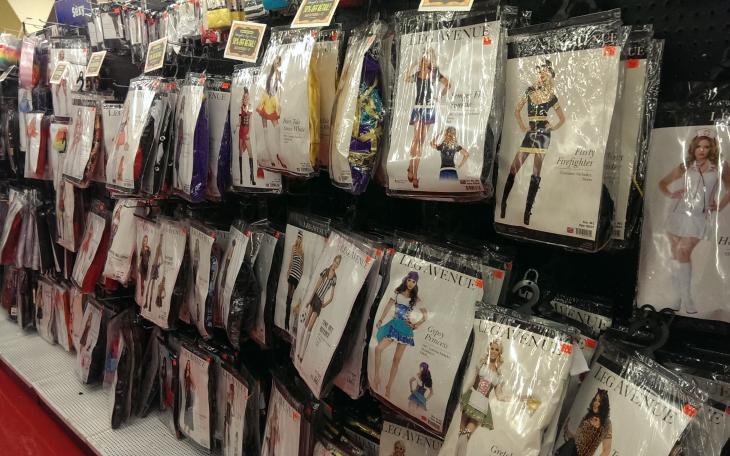 The Leg Avenue collection of women's costumes are among Wally's most popular. (LIVE! Photo by Chelsea Schmid)