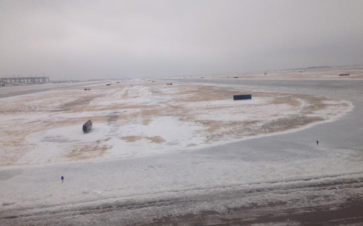 Flights into and out of DFW continue to be cancelled due to weather conditions. (LIVE! Photo by Joe Hyde)