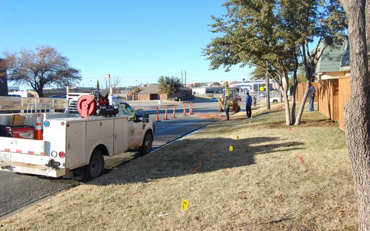 City of San Angelo crews are repairing a water line break near Southwest Blvd. and Green Meadow Dr. (LIVE! Photo/ John Basquez)