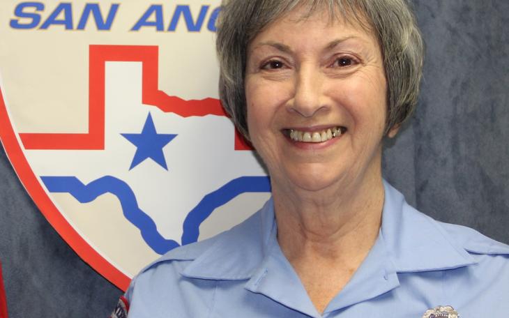 Harriet Samad has volunteered with the Police Department for 10 years this month. (Photo courtesy of Rosalind Payne)