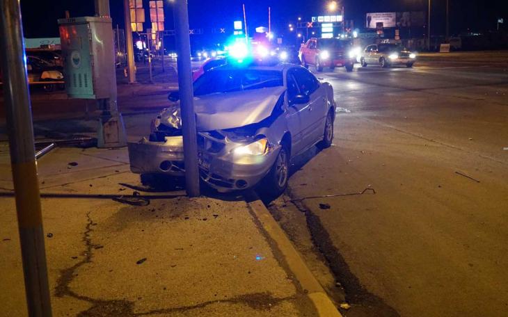 Crash on Bryant and Ave L on Jan. 3, 2014. (LIVE! Photo/John Basquez)
